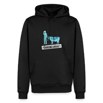Führungskraft Kuh Bauer Geschenkidee - Männer Premium Bio Hoodie - Schwarz - Vorne - Nico (187cm)