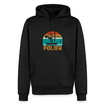 Polier Geschenkidee Baustelle Kran - Männer Premium Bio Hoodie - Schwarz - Vorne - Nico (187cm)
