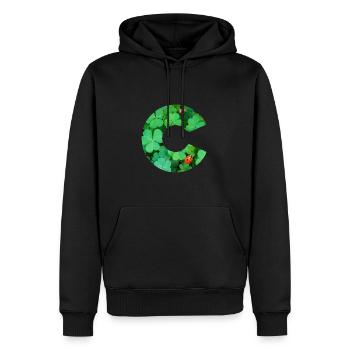 Trèfles C - Sweat à capuche Premium bio Homme - noir - Devant - Nico (187cm)