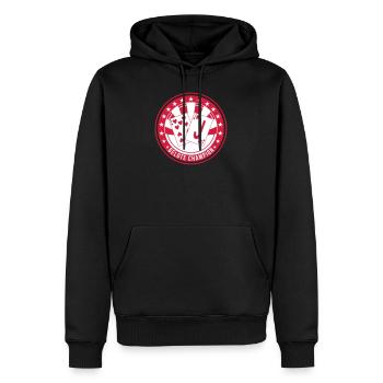 Belote Champion - Männer Premium Bio Hoodie - Schwarz - Vorne - Nico (187cm)