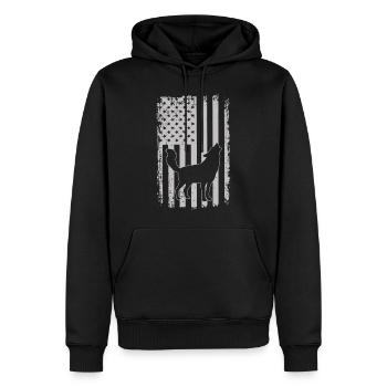 Conception de chasseur de coyote pour la chasse au coyote - Sweat à capuche Premium bio Homme - noir - Devant - Nico (187cm)