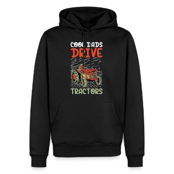 Cooler Bauer Opa fährt Traktoren - Männer Premium Bio Hoodie - Schwarz - Vorne - Nico (187cm)