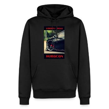 Freistil Car-Design - Männer Premium Bio Hoodie - Schwarz - Vorne - Nico (187cm)