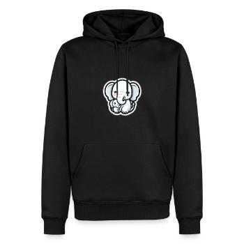 Mignon bébé éléphant avec maman éléphant ballon coeur - Sweat à capuche Premium bio Homme - noir - Devant - Nico (187cm)