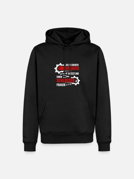 Schlosser Stahl Geschenkidee - Männer Premium Bio Hoodie - Schwarz