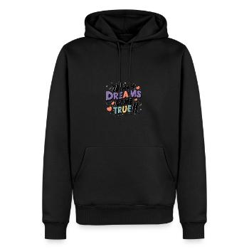 Wo Träume wahr werden - Männer Premium Bio Hoodie - Schwarz - Vorne - Nico (187cm)