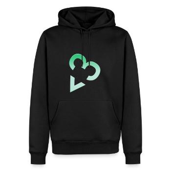 herz - Männer Premium Bio Hoodie - Schwarz - Vorne - Nico (187cm)