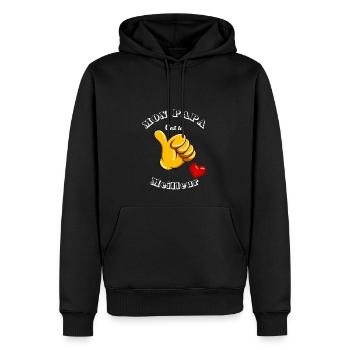 MON PAPA c'est le meilleur - Sweat à capuche Premium bio Homme - noir - Devant - Nico (187cm)