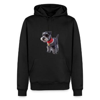 Kuscheln Sie sich mit dem festlichen Zwergschnauzergeist - Männer Premium Bio Hoodie - Schwarz - Vorne - Nico (187cm)