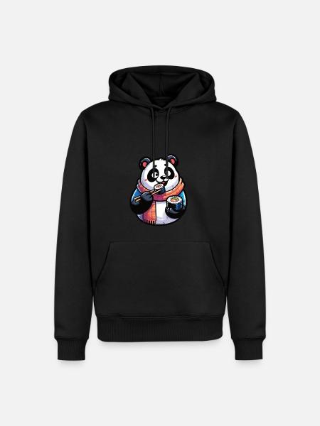 Panda Sushi Japanisches Essen - Männer Premium Bio Hoodie - Schwarz