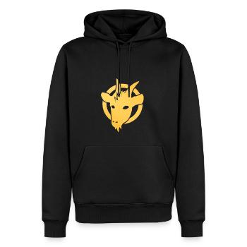 Logo Magic Biquette - Sweat à capuche Premium bio Homme - noir - Devant - Nico (187cm)