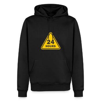 Service 24h/24 et 7j/7 - Sweat à capuche Premium bio Homme - noir - Devant - Nico (187cm)
