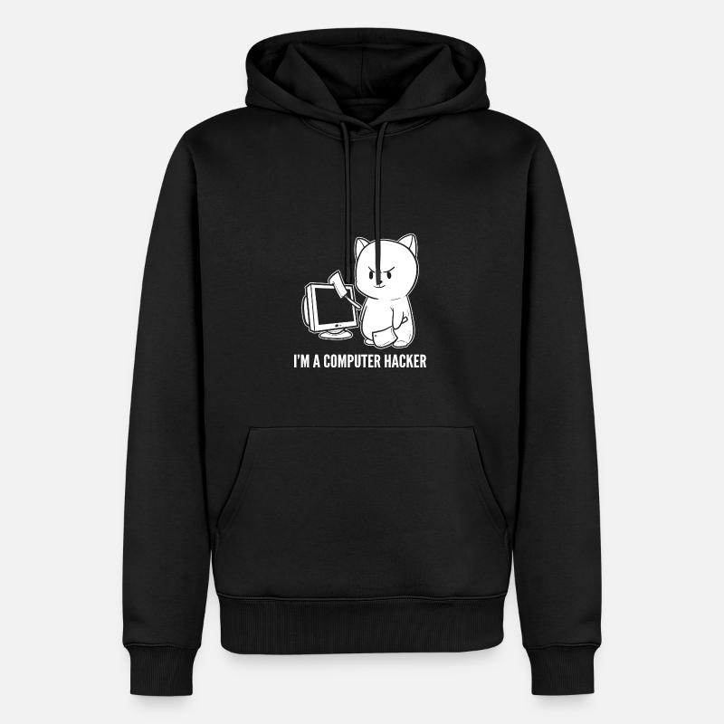 Computer-Hacker Lustiger Computer-Geek. Geschenk - Männer Premium Bio Hoodie - Schwarz
