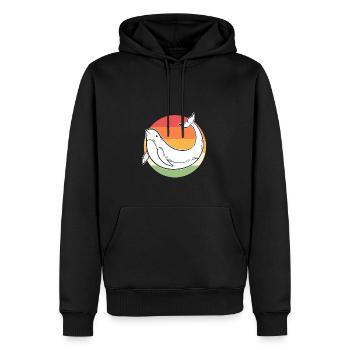 Narwhal Vintage Ozeanographie Geschenk - Männer Premium Bio Hoodie - Schwarz - Vorne - Nico (187cm)