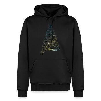 Star Trek Lower Decks Logo - Männer Premium Bio Hoodie - Schwarz - Vorne - Nico (187cm)