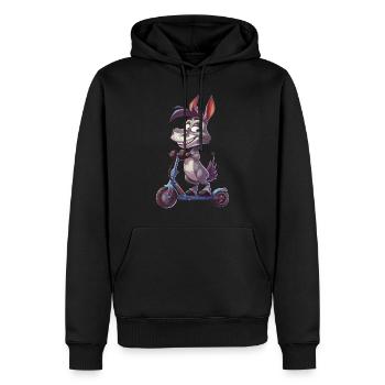 Esel Roller - Männer Premium Bio Hoodie - Schwarz - Vorne - Nico (187cm)