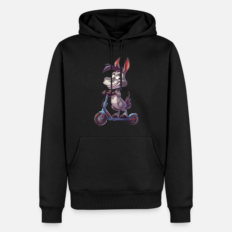 Esel Roller - Männer Premium Bio Hoodie - Schwarz