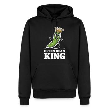 Grüne Bohnen - Männer Premium Bio Hoodie - Schwarz - Vorne - Nico (187cm)