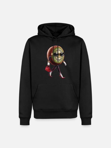 Kiwi - Männer Premium Bio Hoodie - Schwarz