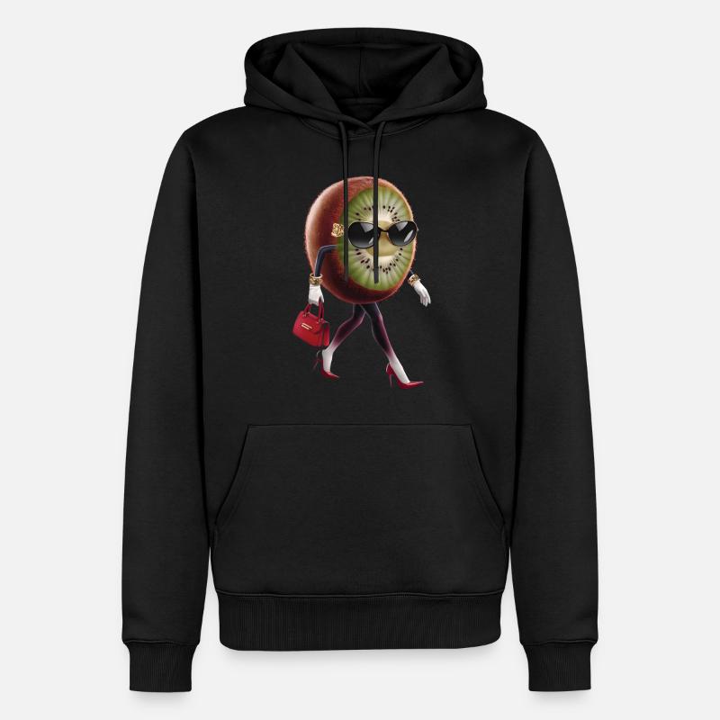 Kiwi - Männer Premium Bio Hoodie - Schwarz