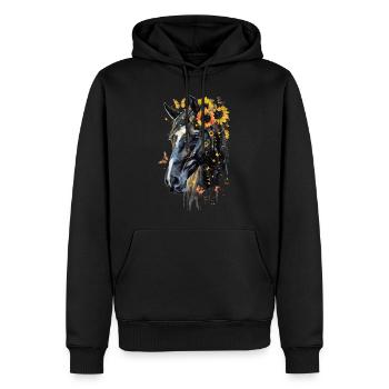 Pur-sang - Sweat à capuche Premium bio Homme - noir - Devant - Nico (187cm)