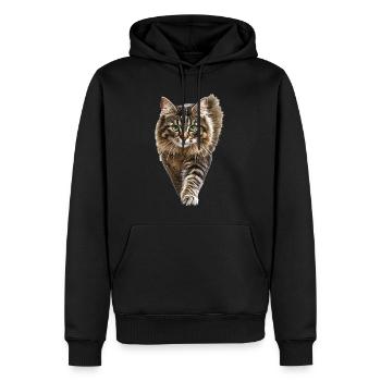 Amerikanischer Bobtail - Männer Premium Bio Hoodie - Schwarz - Vorne - Nico (187cm)