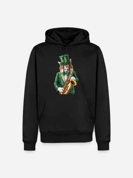 Katze - Männer Premium Bio Hoodie - Schwarz