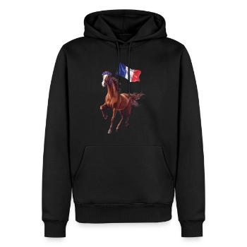 Pferd - Männer Premium Bio Hoodie - Schwarz - Vorne - Nico (187cm)