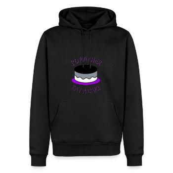 Asexueller Kuchen "Ich würde lieber einen Kuchen essen" - Männer Premium Bio Hoodie - Schwarz - Vorne - Nico (187cm)