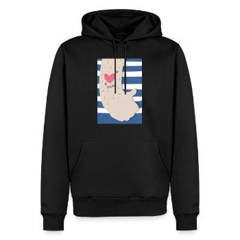 Tatouage maman - Sweat à capuche Premium bio Homme - noir - Devant - Nico (187cm)