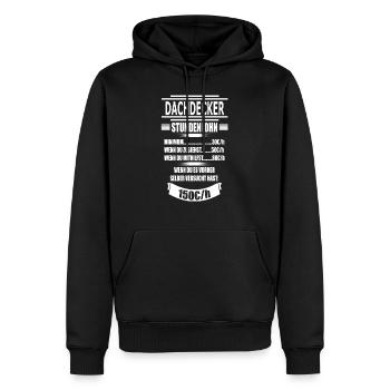 DACHDECKER - Männer Premium Bio Hoodie - Schwarz - Vorne - Nico (187cm)