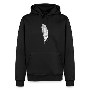 Schwarze und weiße Feder - Männer Premium Bio Hoodie - Schwarz - Vorne - Nico (187cm)