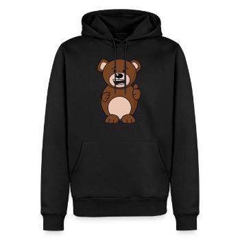 Bruno Bear Happy - Orange - Men’s Premium Organic Hoodie - black - Front - Nico (187cm)