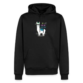 No Prob Lama - Cooles Alpaka mit Sonnenbrille - Männer Premium Bio Hoodie - Schwarz - Vorne - Nico (187cm)