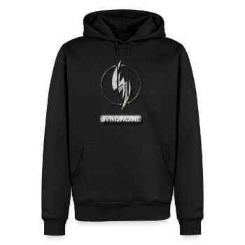 DJ Syndrom Collection - Männer Premium Bio Hoodie - Schwarz - Vorne - Nico (187cm)