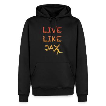 Live like jay - Sweat à capuche Premium bio Homme - noir - Devant - Nico (187cm)