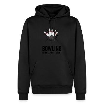 Bowling ist mein Lieblingssport - Männer Premium Bio Hoodie - Schwarz - Vorne - Nico (187cm)