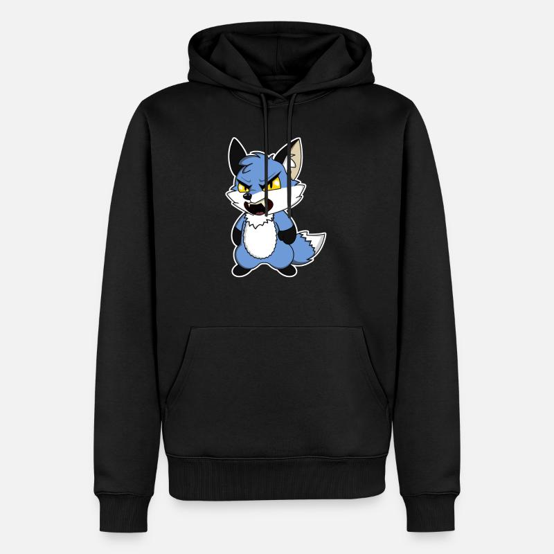 Blue Fox - Männer Premium Bio Hoodie - Schwarz