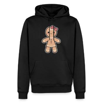 Lebkuchen Frau - Männer Premium Bio Hoodie - Schwarz - Vorne - Nico (187cm)