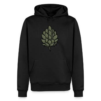 Houblon - Sweat à capuche Premium bio Homme - noir - Devant - Nico (187cm)