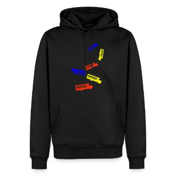 Schule Schulbus - Männer Premium Bio Hoodie - Schwarz - Vorne - Nico (187cm)