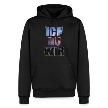 Ich du wir - Männer Premium Bio Hoodie - Schwarz - Vorne - Nico (187cm)