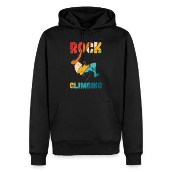 Klettern Bouldern - Männer Premium Bio Hoodie - Schwarz - Vorne - Nico (187cm)