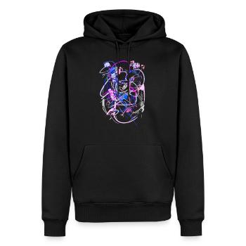 Abstrakt Galaxie - Männer Premium Bio Hoodie - Schwarz - Vorne - Nico (187cm)