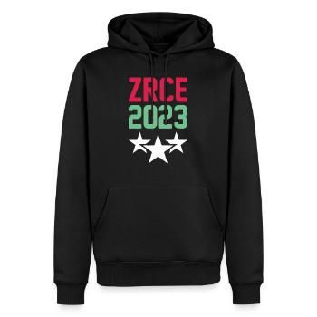 Zrce 2023 Krone - Männer Premium Bio Hoodie - Schwarz - Vorne - Nico (187cm)