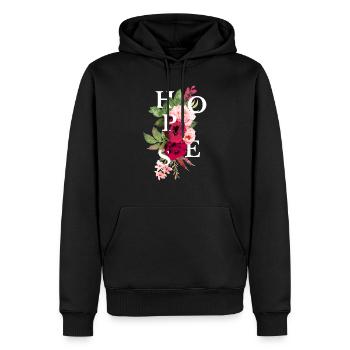 Hopes flowers - Sweat à capuche Premium bio Homme - noir - Devant - Nico (187cm)