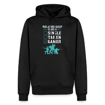 Relationship Status Gamer Design - Männer Premium Bio Hoodie - Schwarz - Vorne - Nico (187cm)