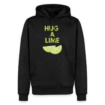 HUG A LIME - Men’s Premium Organic Hoodie - black - Front - Nico (187cm)