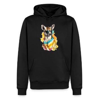 Liko le numbat à lunettes - Sweat à capuche Premium bio Homme - noir - Devant - Nico (187cm)