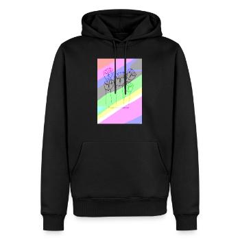 People have the power degradé - Sweat à capuche Premium bio Homme - noir - Devant - Nico (187cm)